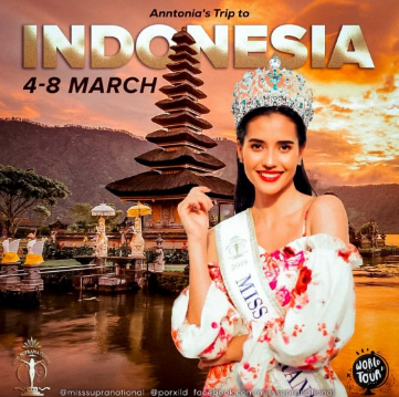 Miss Universo 2015 Pia Wurtzbach invitada a la gala final del Puteri Indonesia el 6 de marzo