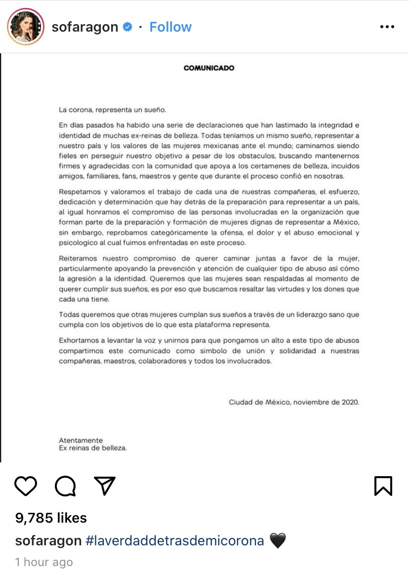 Ex-reinas mexicanas se unen en comunicado de prensa tras declaraciones de Guadalupe Jones