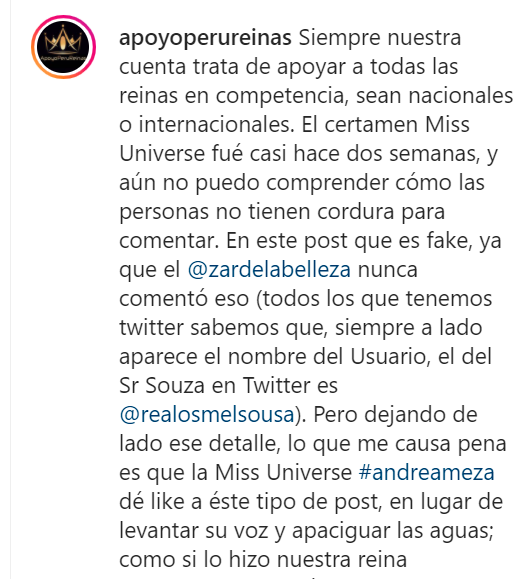 ::::::: ¿¿¿¿no entiendo por qué los peruanos siguen empeñados en querer  destruir a la Miss Universo???? :::::::::