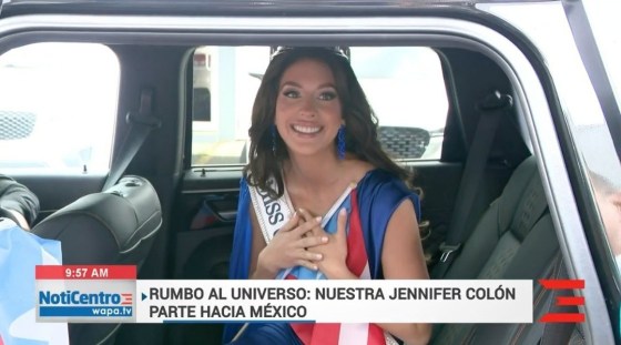 #RumboAlUniverso   Nuestra Jennifer Colón, Miss Universe Puerto Rico, ya salió hacia el Aeropuerto Internacional Luis Muñoz Marín para encontrarse con su gente previo a partir hacia #México.   Sigue toda la cobertur.jpg