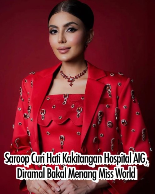 Wow!Saroop telah mencuri perhatian dan hati kakitangan Hospital AIG ketika Miss World organisation dan para peserta membuat lawatan ke hospital tersebut. Dengan keanggunan dan senyuman yang memukau, Saroop bukan sah.jpg