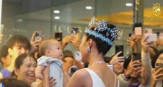 A touch of honor, followed by a touch of hope. 👶🏻✨ It’s the most heartwarming moment, when one person’s dream transforms into a blessing for a precious new life. @suchaaata#HomecomingMissWorld2025#OpalForHerOpalFo.jpg